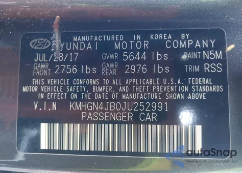 2018 Genesis G80 3.3T Sport from USA, damaged, VIN KMHGN4JB0JU252991